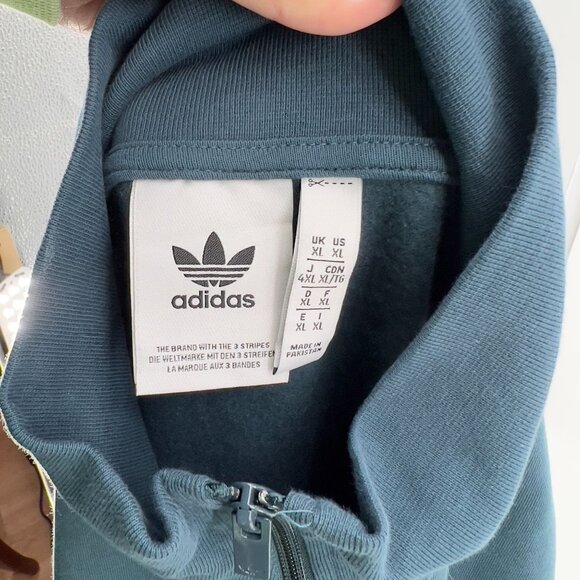 Adidas Blue Half-Zip Pullover Sweatshirt XL Extra Large Mens Cotton/Polyester Bl - Picture 5 of 8